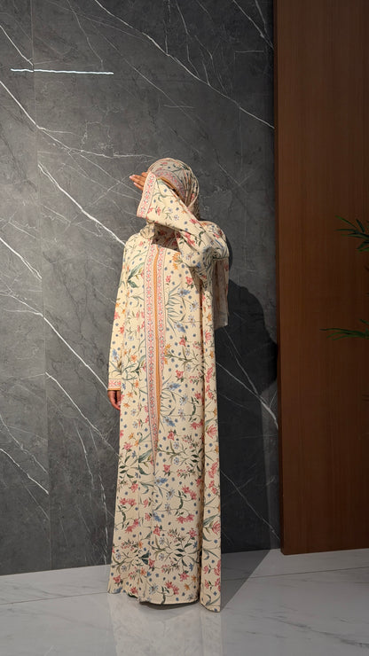 Spring petal floral abaya