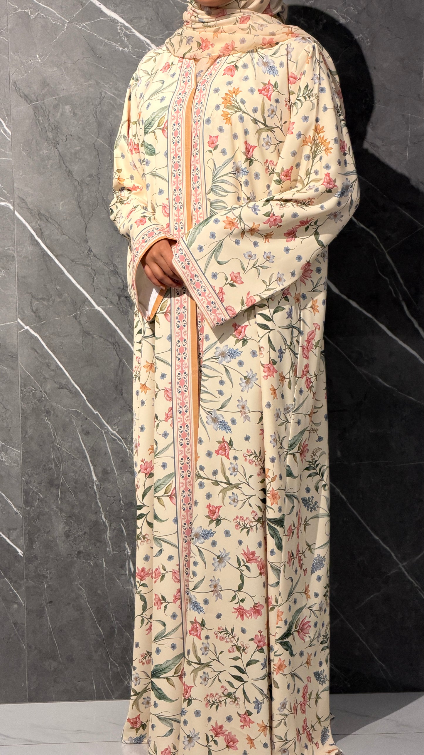 Spring petal floral abaya