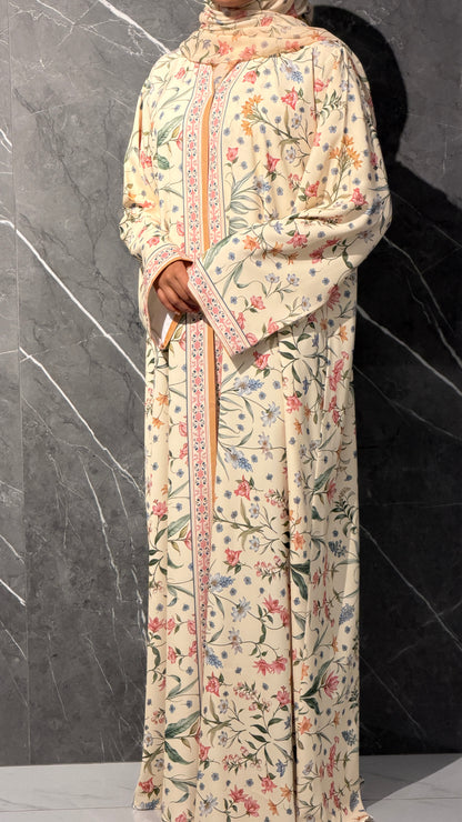Spring petal floral abaya