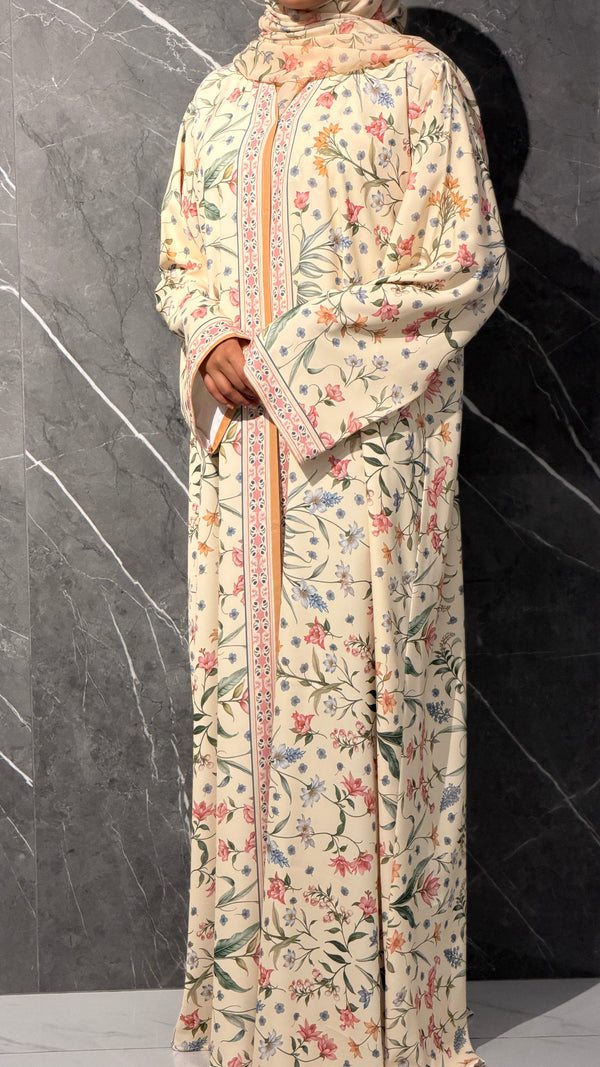 Spring petal floral abaya