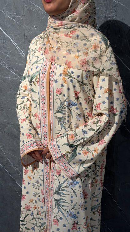 Spring petal floral abaya