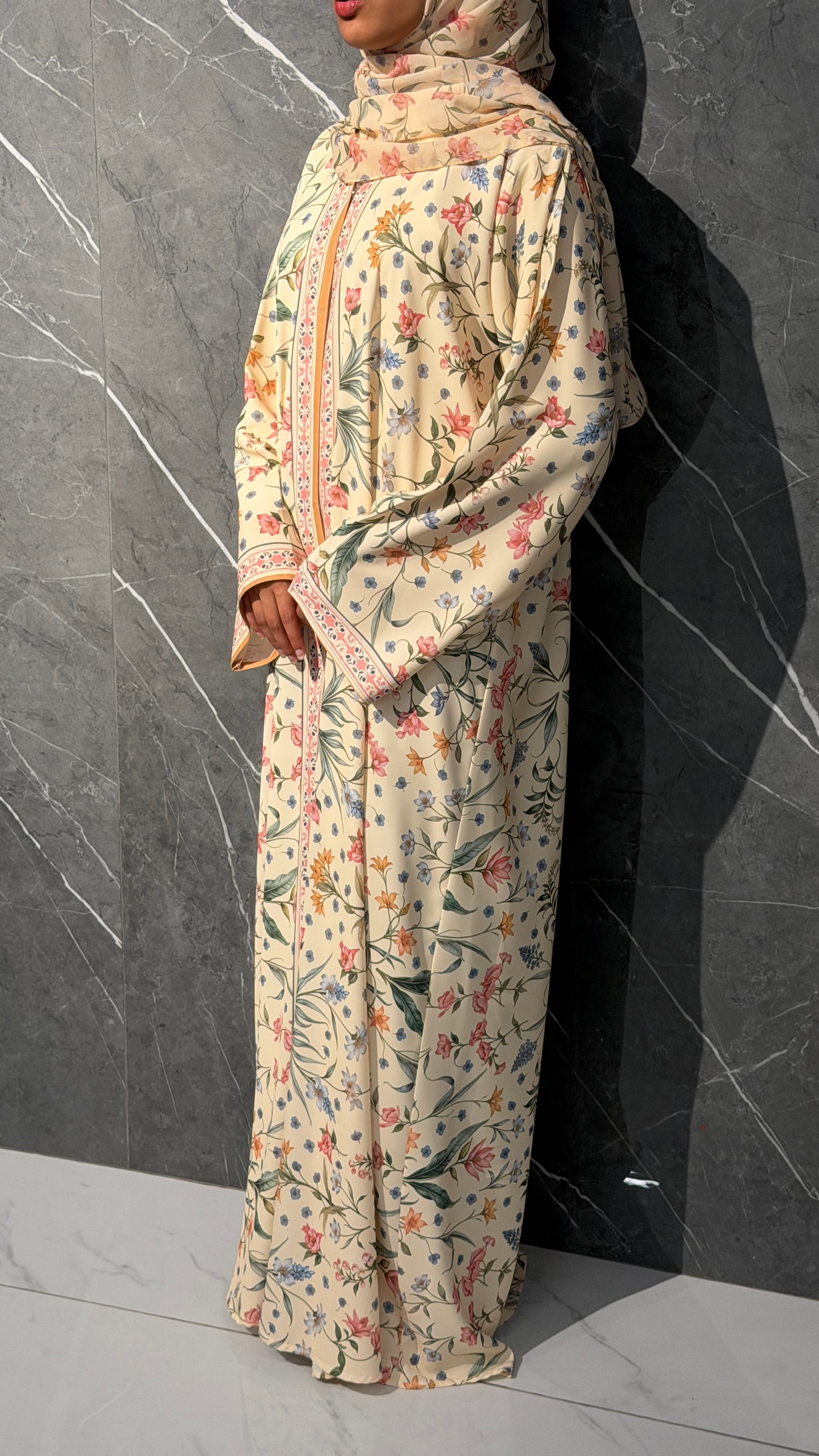 Spring petal floral abaya