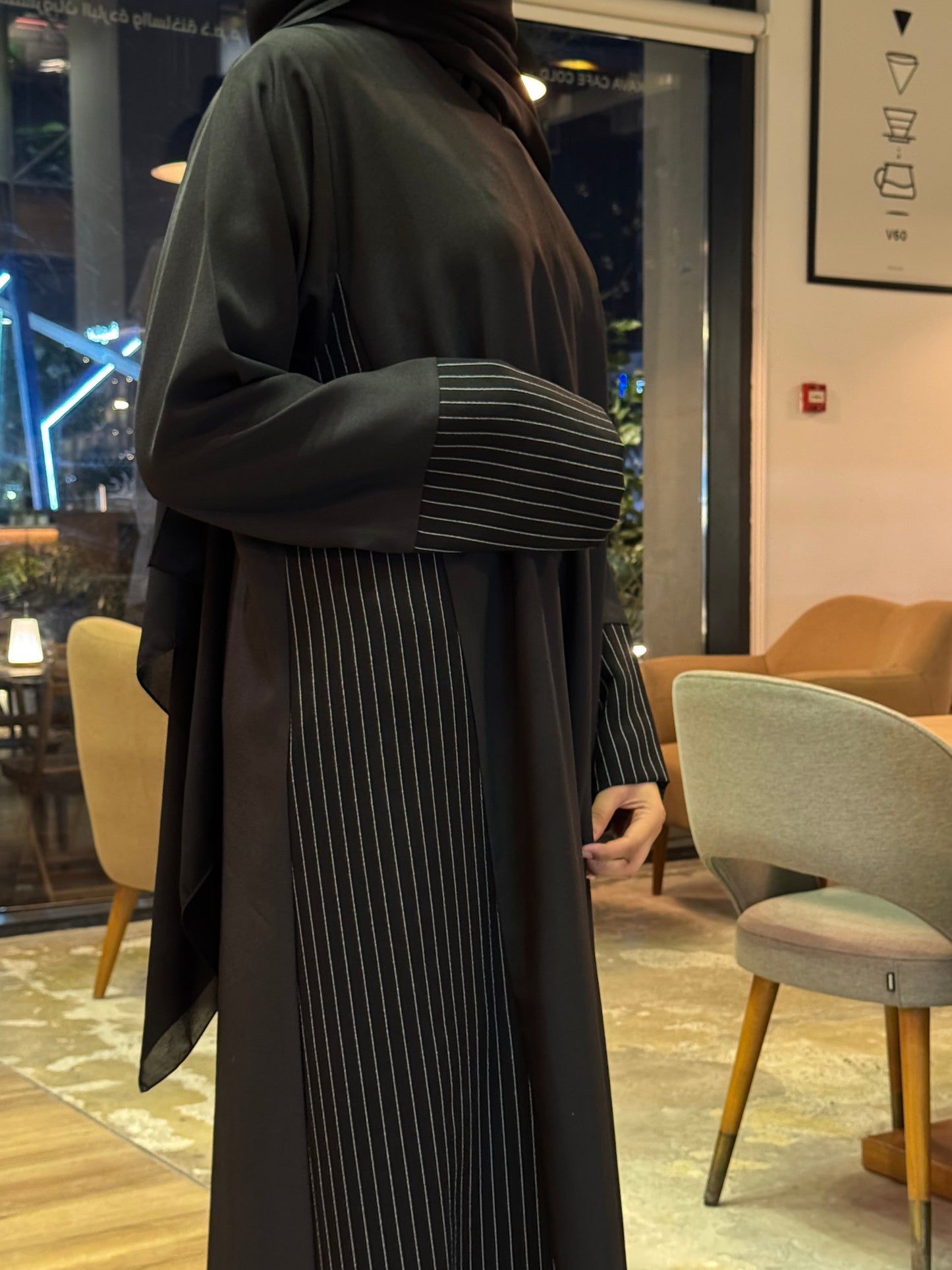 Zahra Pinstripe Abaya