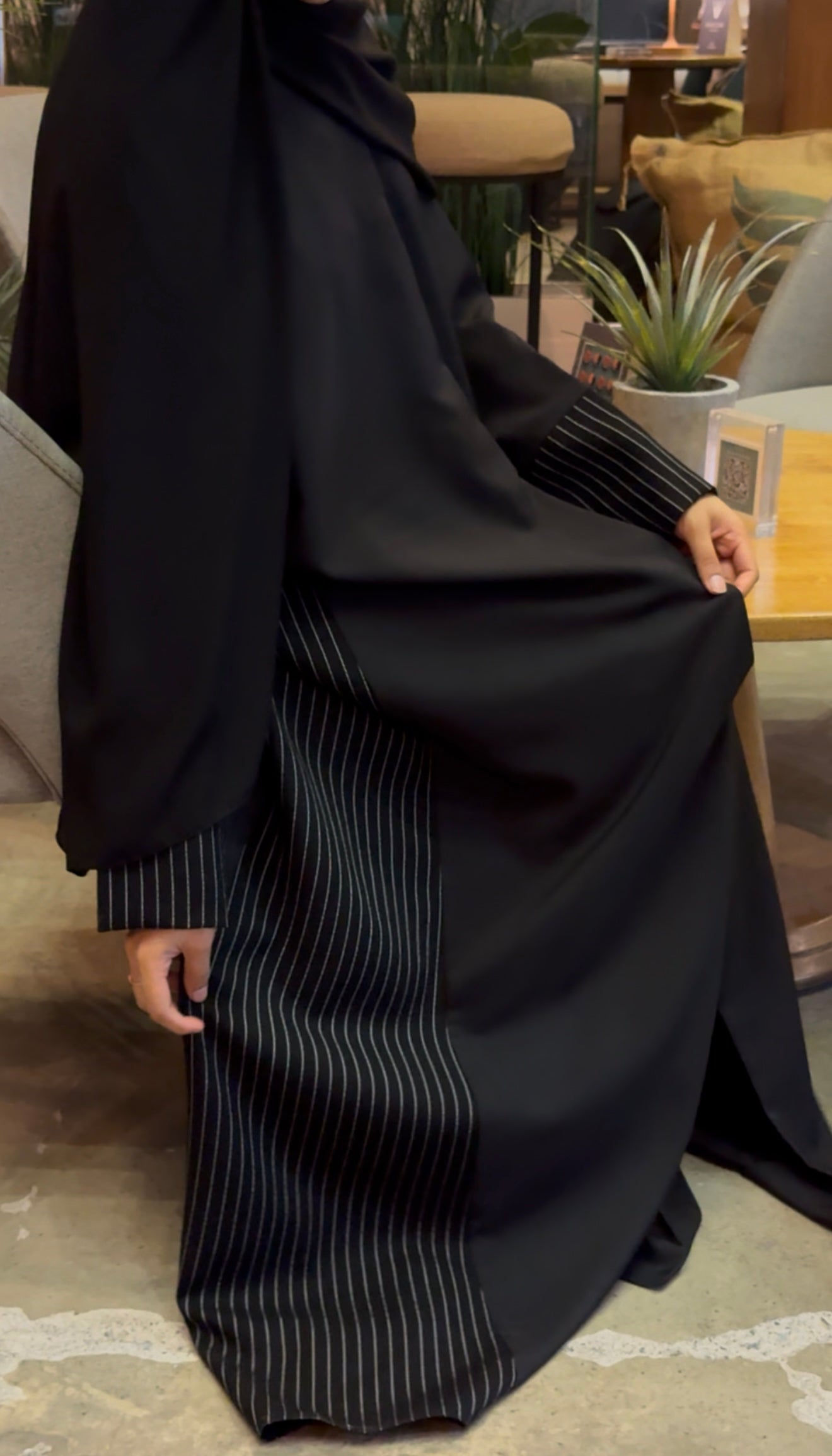 Zahra Pinstripe Abaya