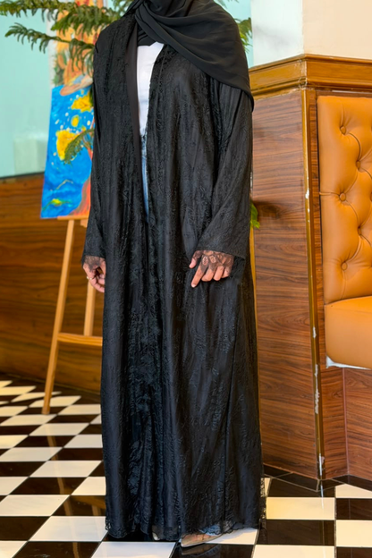Black Lace Abaya