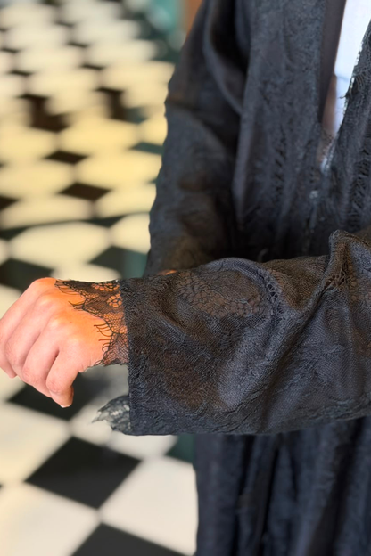 Black Lace Abaya