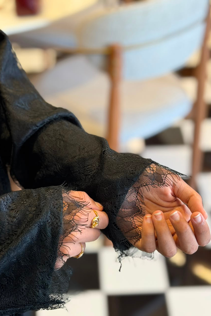 Black Lace Abaya