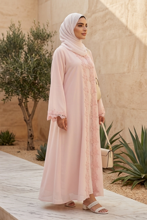 Blush Bloom - Open Front Abaya
