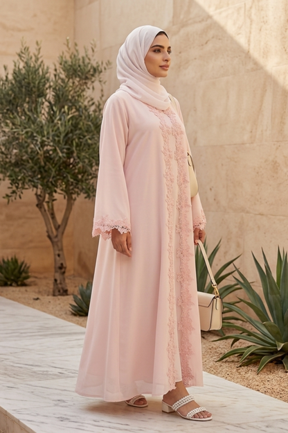 Blush Bloom - Open Front Abaya