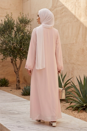 Blush Bloom - Open Front Abaya