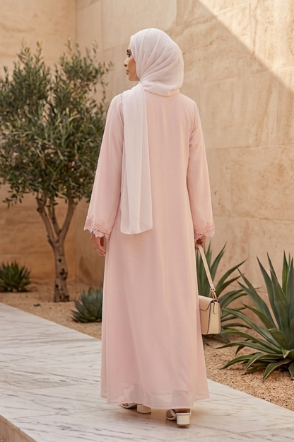 Blush Bloom - Open Front Abaya