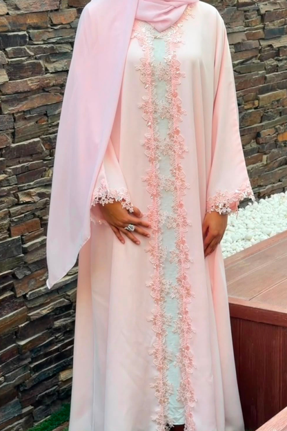 Blush Bloom - Open Front Abaya