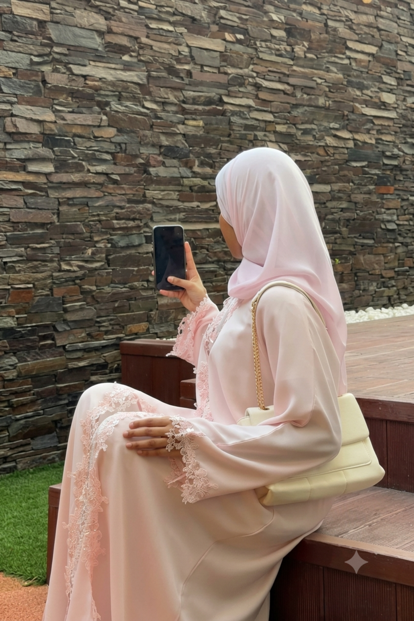 Blush Bloom - Open Front Abaya