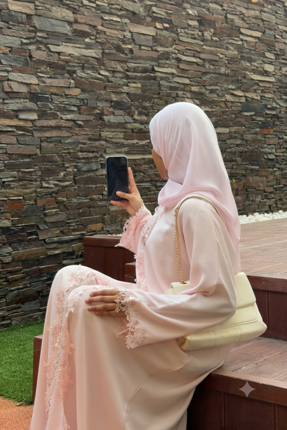 Blush Bloom - Open Front Abaya