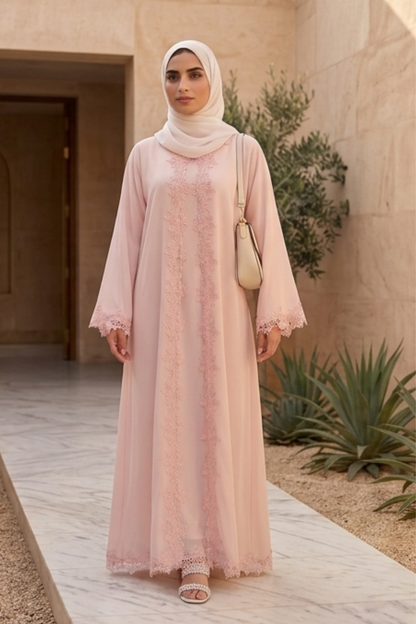 Blush Bloom - Open Front Abaya