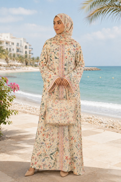 Spring petal floral abaya