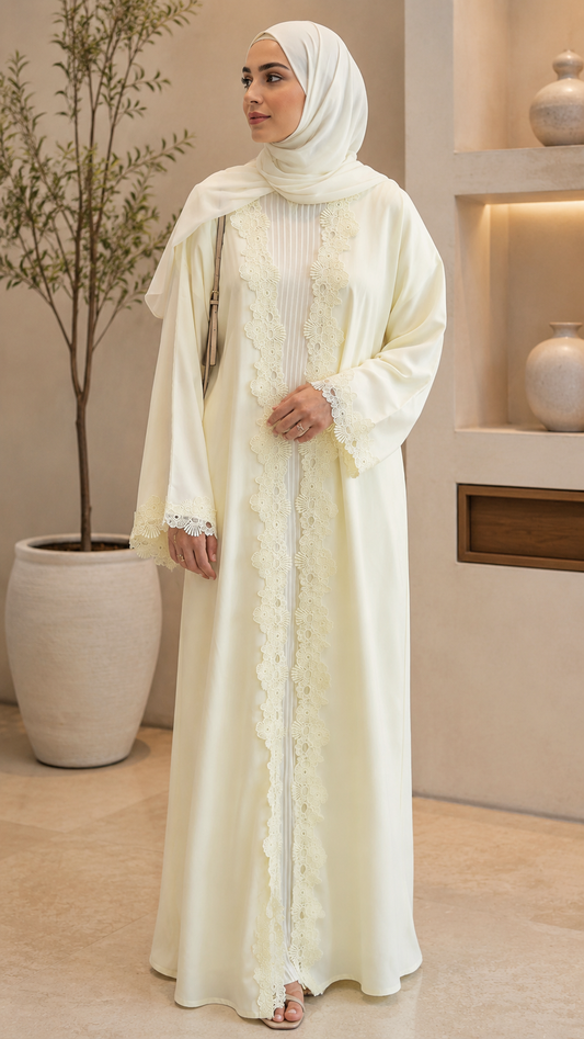 Vanilla cream Abaya