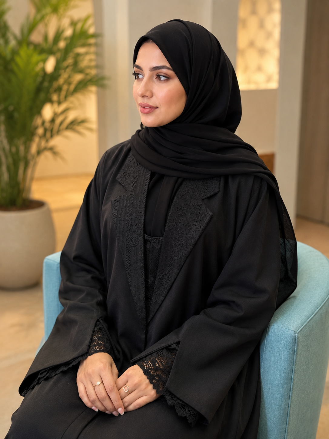 Zahra lace abaya