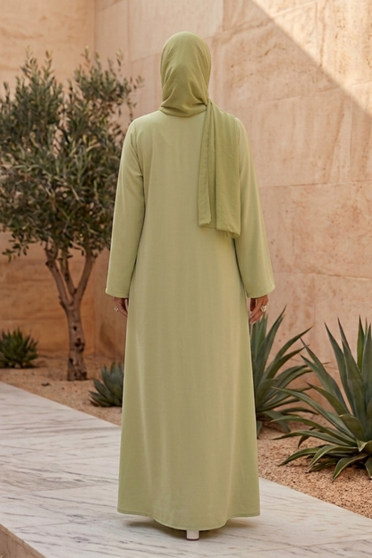 Olive Mist - Open Front Abaya