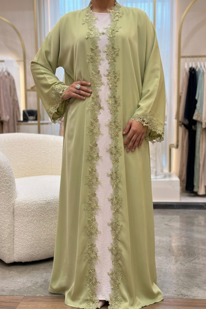 Olive Mist - Open Front Abaya