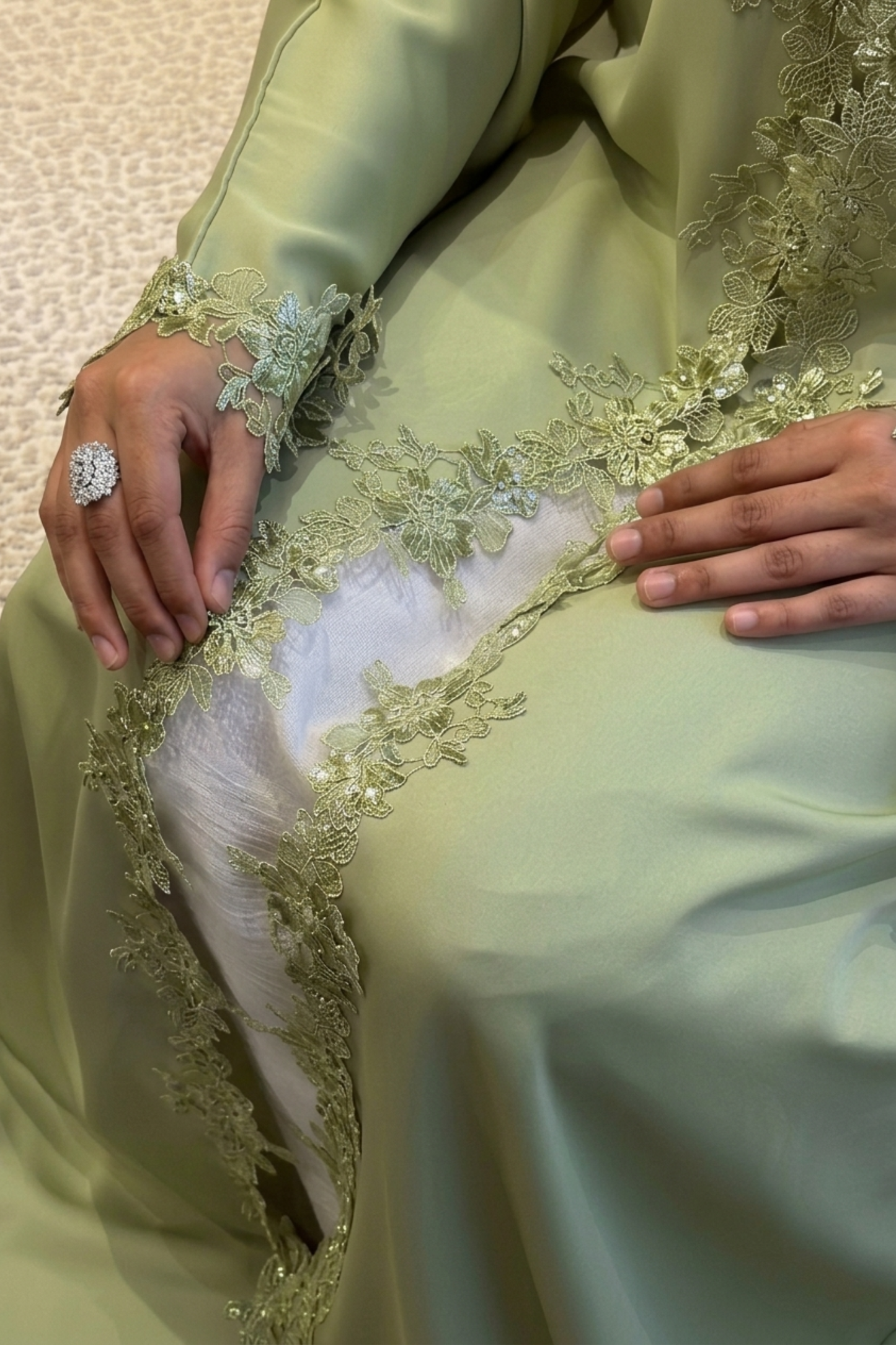 Olive Mist - Open Front Abaya