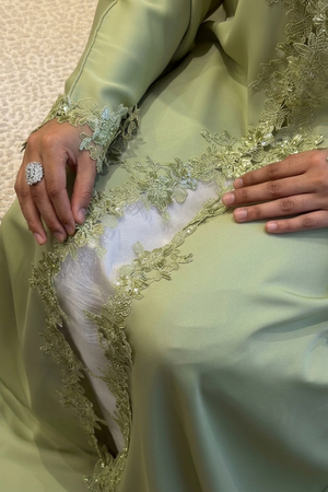Olive Mist - Open Front Abaya