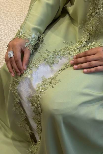 Olive Mist - Open Front Abaya