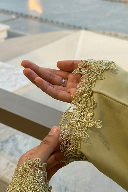 Olive Mist - Open Front Abaya